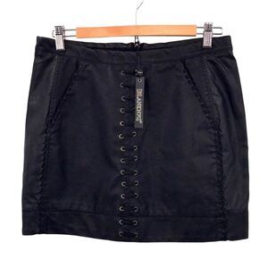 Blank NYC Black Vegan Leather Moto Matrix Skirt Sz. 6
